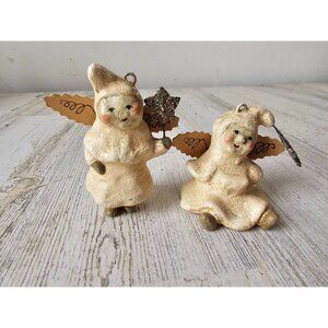 Vintage Nicole sayre angel cherub ornament fairy Star sparkle Xmas decor tree un